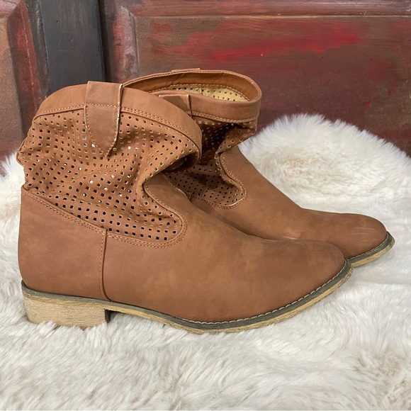 booties womens ankle boots leather 7.5 - Picture 3 of 9